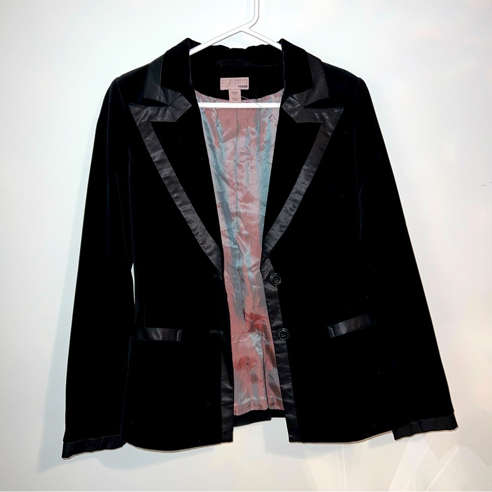 H&M Velvet Black dressy blazer Size 8